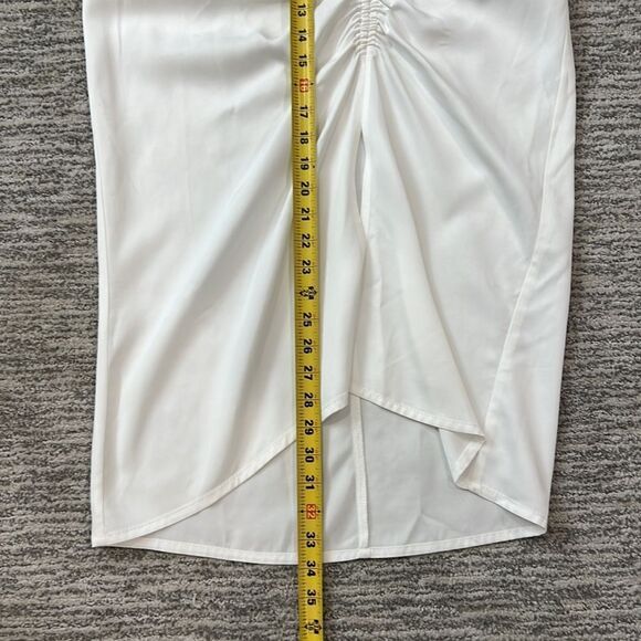 NWT Nude White Ruched MIDI Skirt Size 44/ US 8 - Picture 10 of 14